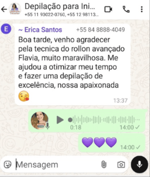 Depoimento de aluna